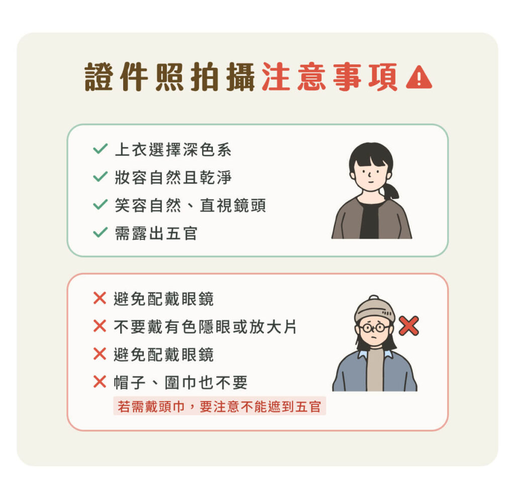 證件照拍攝注意事項